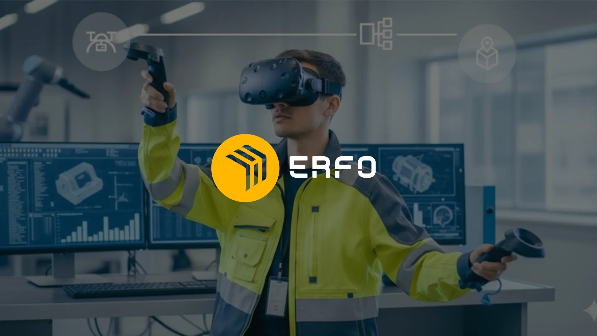 Jasa VR Smart Factory Bandung dari ERFO MULTIMEDIA. Tingkatkan efisiensi pabrik dengan simulasi VR & Video AI.